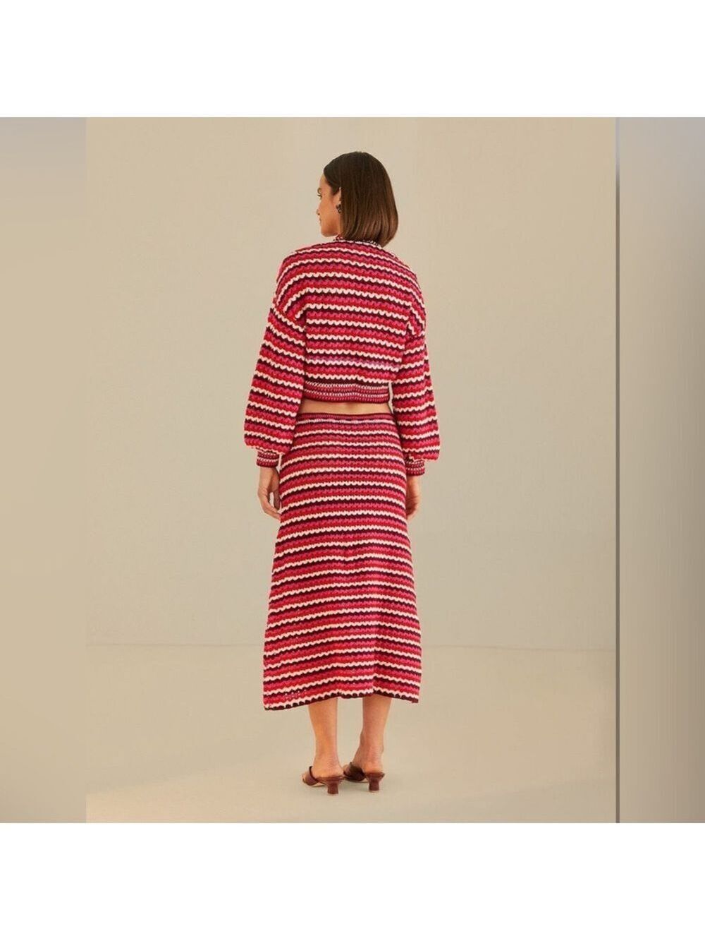 Farm Rio Colorful Stripes Crochet Skirt - Picture 7 of 8